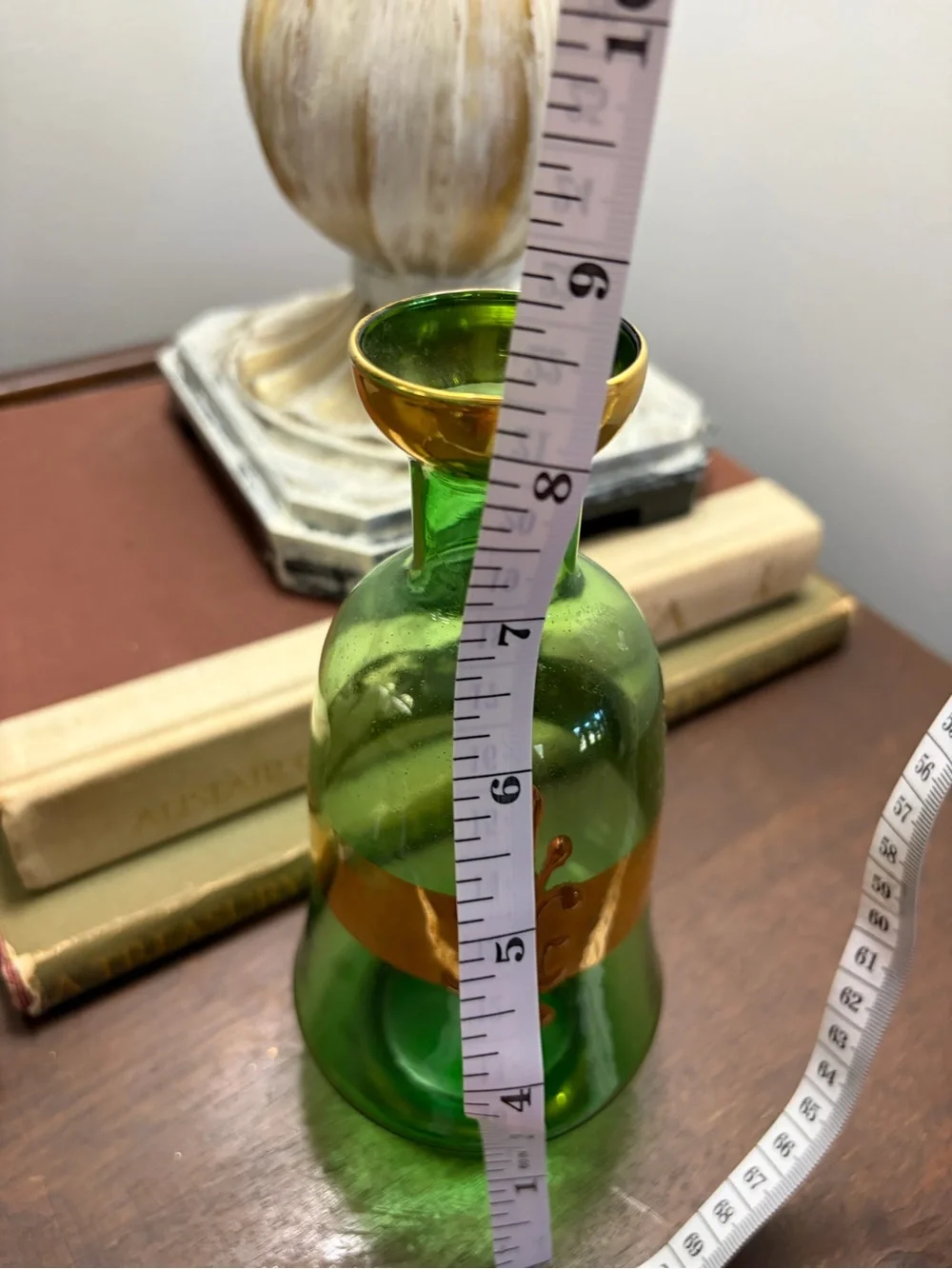 vintage mid-century green glass liqueur or cordial decanter Italian no stopper